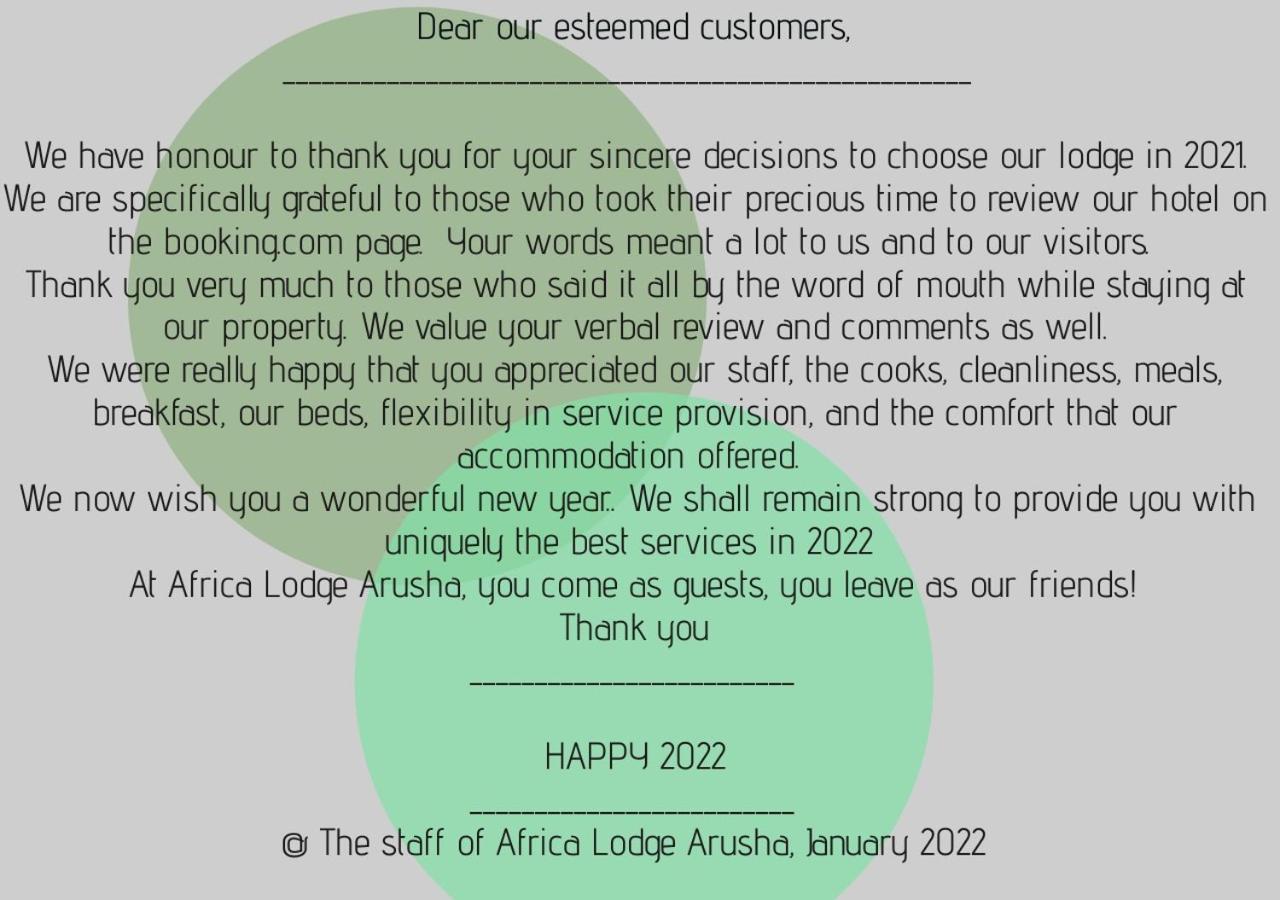 Africa Lodge Arusha Nkoaranga Ngoại thất bức ảnh